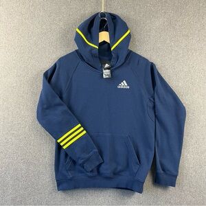Adidas Pullover Hoodie – Navy with Neon Yellow Accents